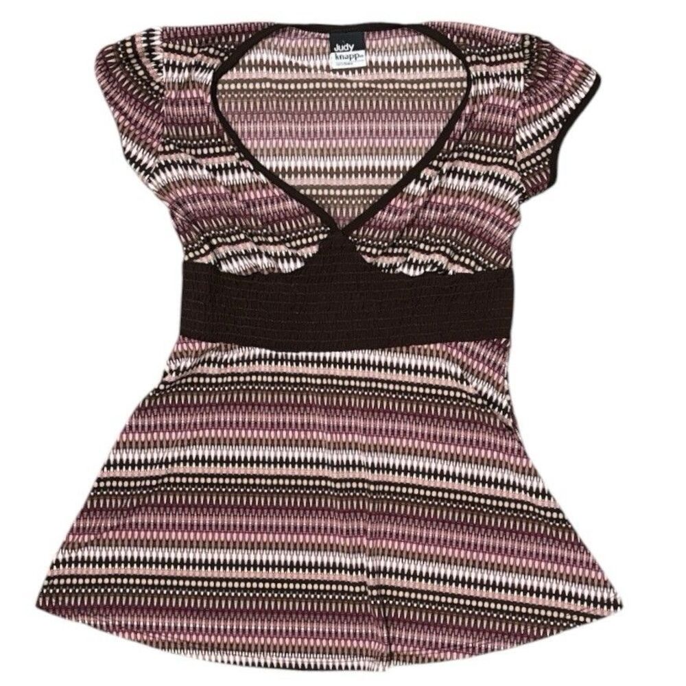 Vintage Y2K Judy Knapp  Babydoll Top Small Fairy Grunge Stretch 90s USA Pink